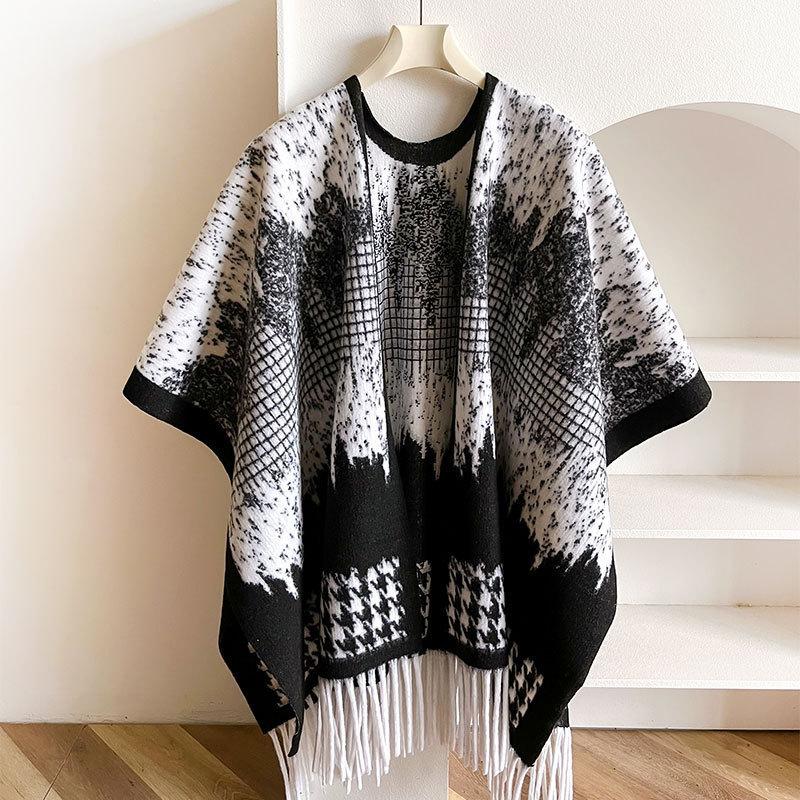Scarf Women'S Autumn And Winter New Item Cashmere Blend Double-Sided Color Warm Shawl Thick Long Scarf High-End Sense Fashionable And Versatile