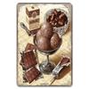 Vintage Schokoladenkuchen Metallschild  Leckeres Dessert Blechschild für Café Bäckerei Retro Wanddekor Heimdekor Poster  P