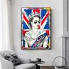 Banksy Graffiti Pop Plakát Britská Alžběta II Plátno Malba Obývací Pokoj Nástěnné Umění Dekorativní Nástěnná Malba pro Moderní Domácí Dekoraci Dárek