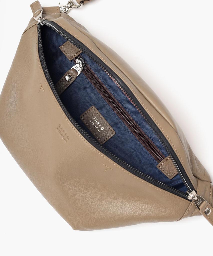 Takeo Kikuchi Men's Flap Shoulder Bag, Taupe