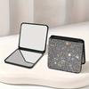 Sparkling Rhinestone Portable Folding Makeup Mirror - Dual-Sided, Square Design for Purses & Handbags, No Battery Needed