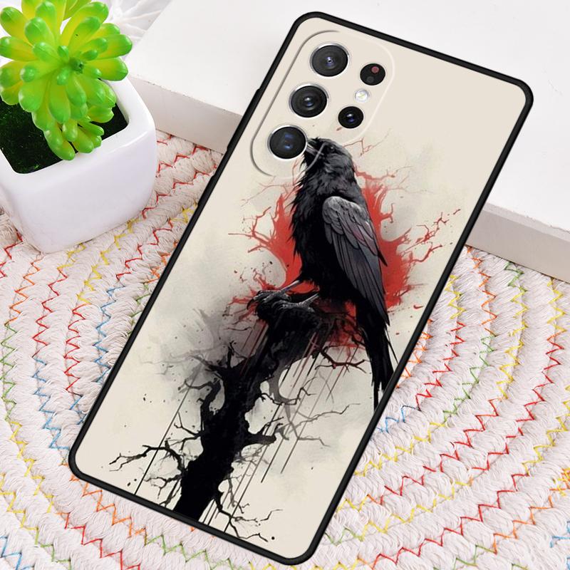 Crow Raven Dark Skull Phone Case for Samsung Galaxy note 10 pro S26 Ultra S23 S24 FE S25 S21 S22 PLUS shockproof Cove