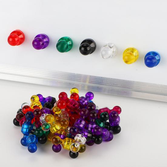 10Pcs Magnetic Push Pins Strong Suction Multi-purpose Mini Colorful Transparent Refrigerator Magnets Thumbtacks for School