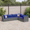 Vidaxl 6-Cz. Set da Giardino, Cuscini, Grigio, Rattan PE