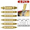 6pcs HSS Extractor Double Head Screw Slide Tooth Removal Screwdriver Screwdriver Bit Broken Wire Tool Set Bolt Remover