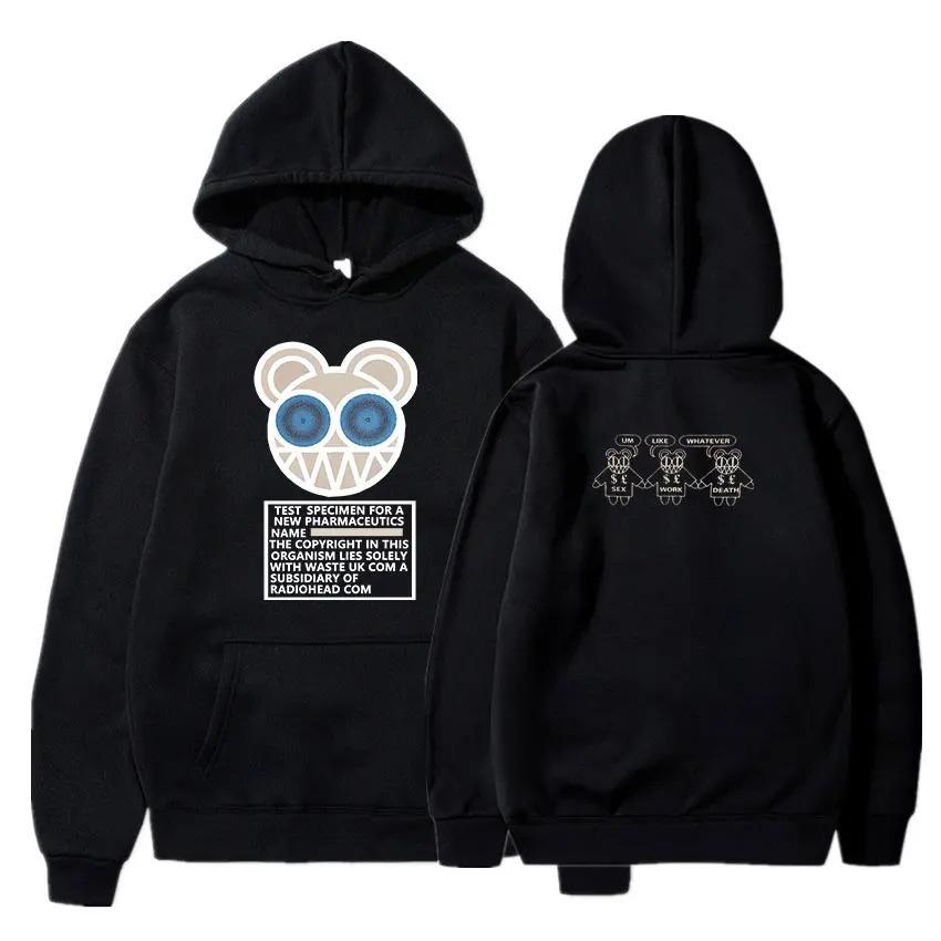 Radiohead Bedruckter Hoodie Herren Damen Hip Hop Fleece Warme Sweatshirts Lässig Locker Übergroß Y2k Streetwear Pullover Trainingsanzug Damen Herren Kleidung