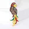 Rhinestone Parrot Brooches for Women Unisex Animal Pin Bird Lapel Pins Event Funny Luxury Gifts New Year Friends Decoration