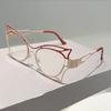 Butterfly Shaped Eyeglasses Women Fashion Hollowed Rim Blue Light Blocking Optical Frames Trendy Stylish Design Glasses