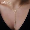 eManco Geometric Round Stainless Steel Clavicle Necklace