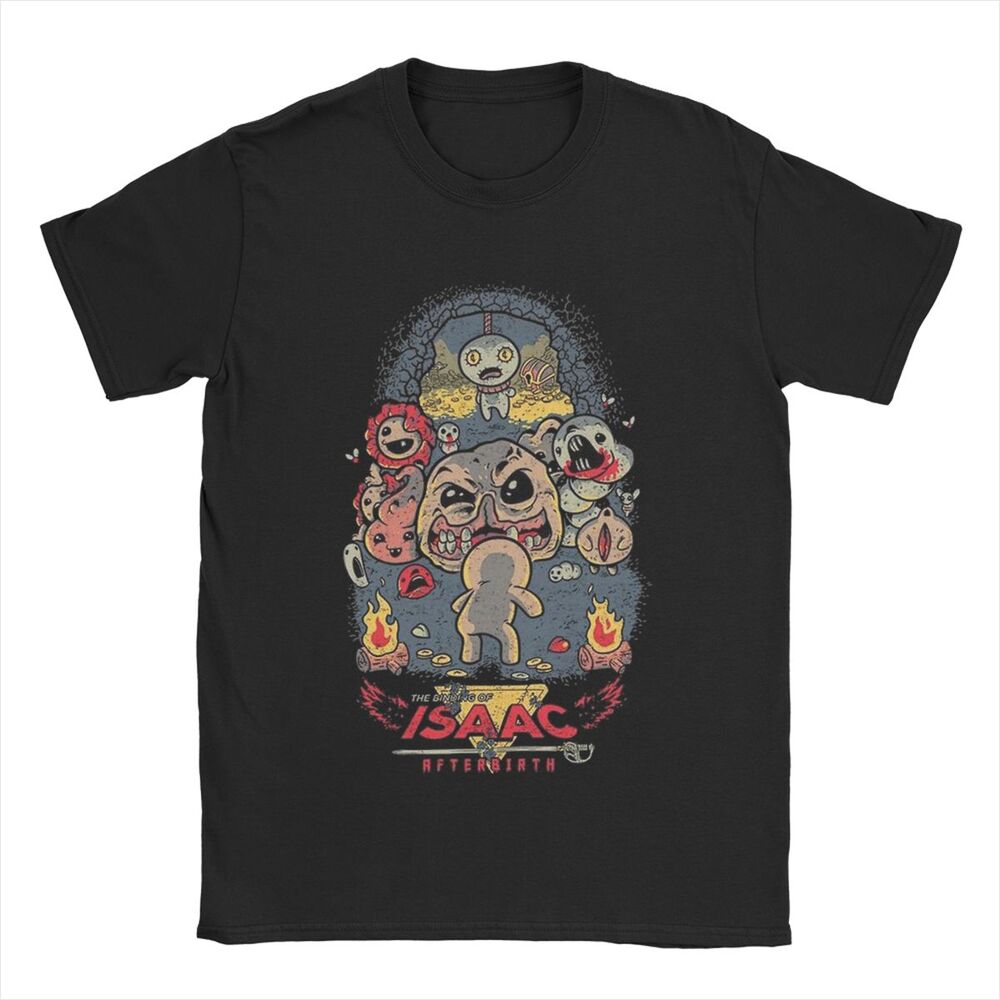 Awesome The Binding of Isaac Video Game T-Shirt Men O Neck Pure Cotton T Shirts Cartoon 90s Short Sleeve Tees Plus Size Tops Trendy Unisex Clothing