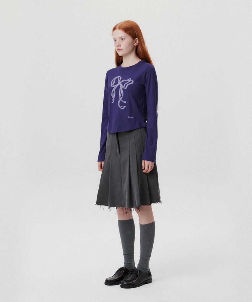 AMES-WORLDWIDE Ribbon Graphic Ls Tee Navy
