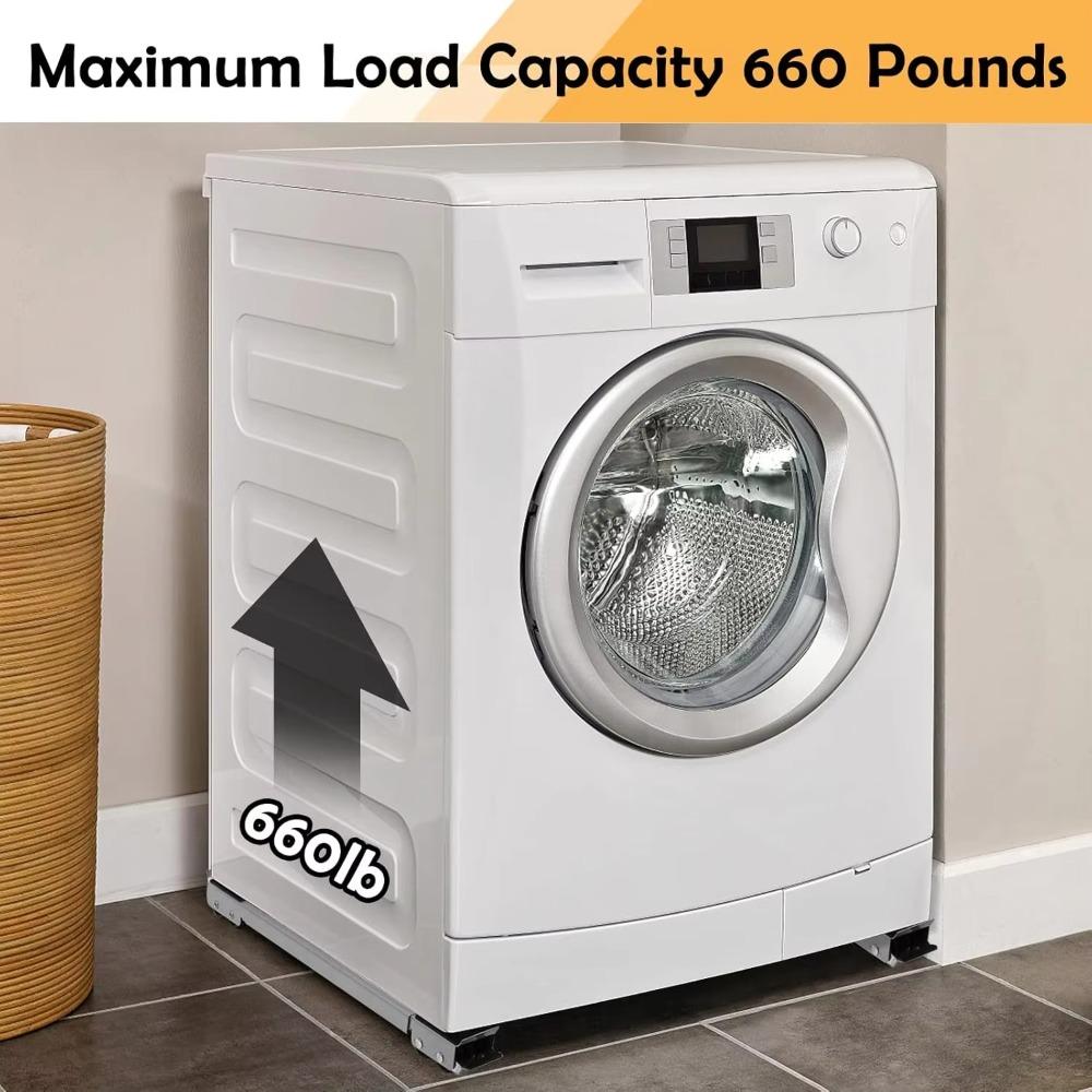 2PCS 24 Wheel Washing Machine Base Holder Adjustable Movable Refrigerator Universal Wheels 360° Rotation Furniture Moving Tools