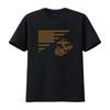 USMC Globe Anchor USA Flag T Shirt for US Marines Patriotic American Design Vintage Washed Stretched Breathable Slightly Casual