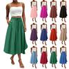Women's Skirt Bohemian Skirt Solid Color Casual Skirt With Pockets