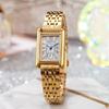 Stainless Steel Square Ladies Quartz Watch - Fashionable High-End Design