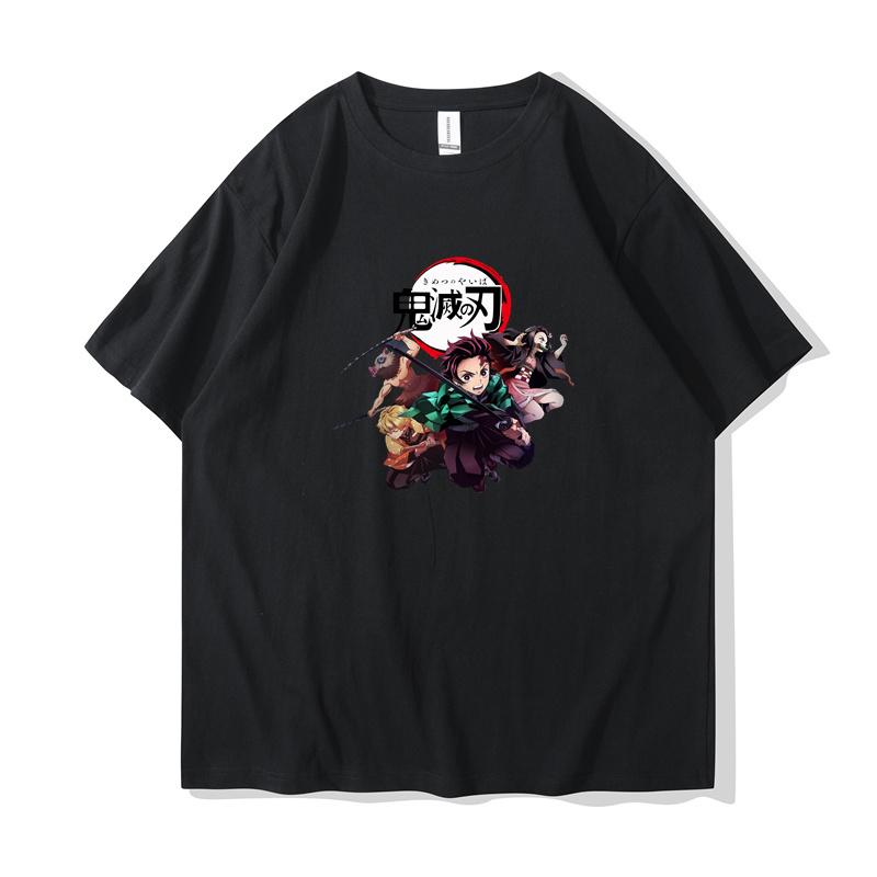 Demon Slayer Kimetsu No Yaiba Round Neck Short Sleeved T-shirt Slim Fit, Loose Fit, Minimalist Short Sleeved Men's F171