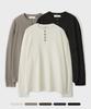 LEIRE [2Pack] Waffle Henley Neck Long Sleeve T-Shirt (Type B)
