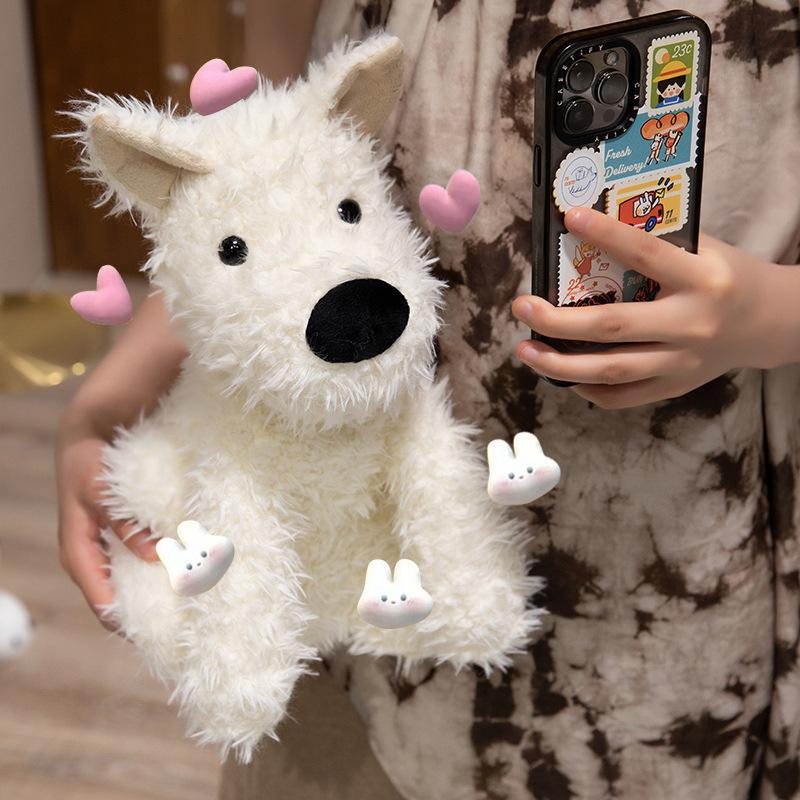 White Dog Plush Toy West Highland Terrier Stuffed Animal Soft Cute Claw Machine Doll Wedding Decoration Gift 15 Inches
