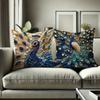 Peacock luxury decorative pillowcase, ultra-soft polyester material living room sofa backrest car pillowcase home decoration