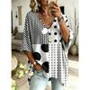 Plus-Size Women's V-Neck Batwing Sleeve T-Shirt Bohemian Ethnic Print Loose Top Summer Comfortable Breathable Daily Commute Casual Slimming Style