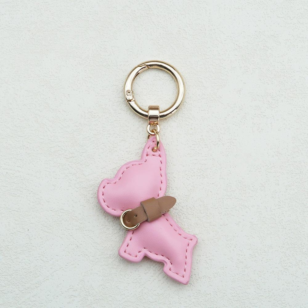 Cute Puppy Bulldog Keychain Animal Dog Bulldog Bag Pendant Cute PU Leather Dog Hanger Bag Ornament