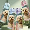 1PC Fluffy White Puppy Dog Portrait Print 750ml Color Plastic Sports Water Bottle Leakproof Flip Straw Lid Suitable for Sports Office Home Use