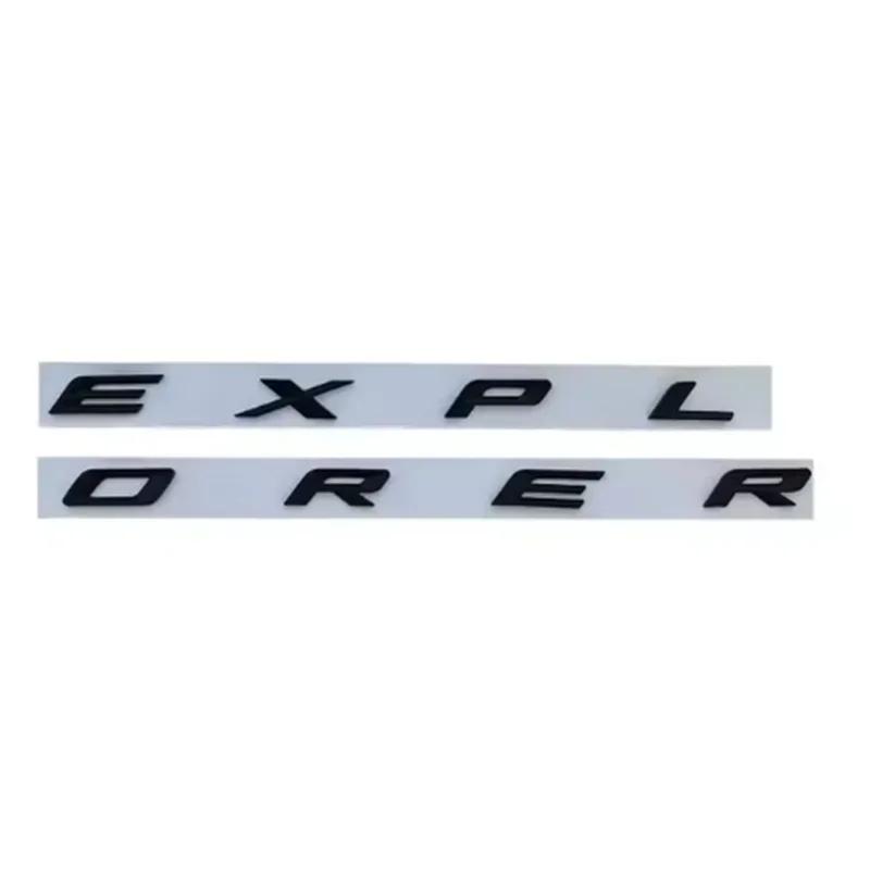 3D ABS Chrome JGFJJD4 Black Letters Explorer Logo Car Front Hood Emblem Bonnet Badge Sticker For Explorer 2011-2021