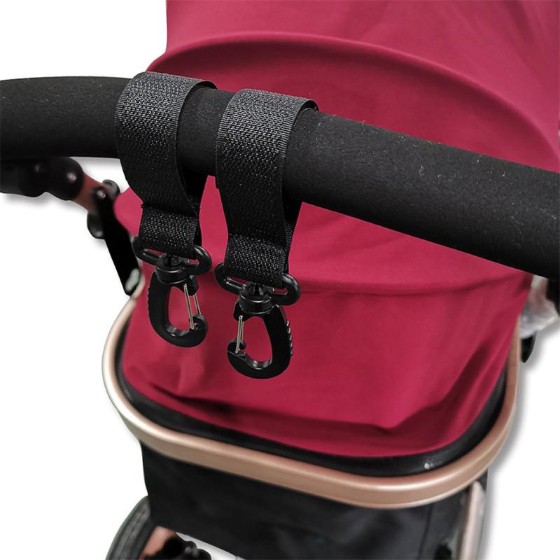 2PCS/Set 360 Degrees Rotatable Hanging Hooks with Magic Sticker for Infant Baby Stroller
