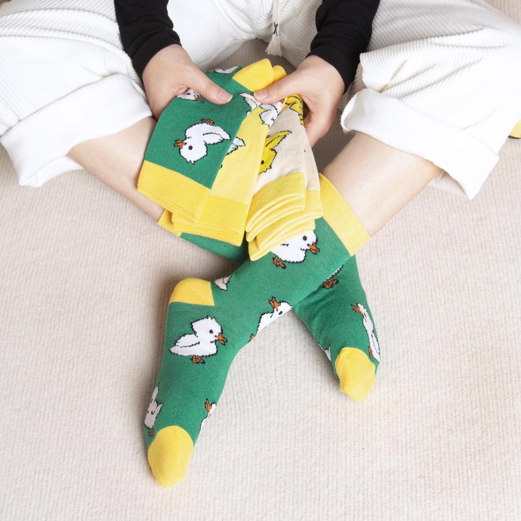 Niedliche Kawaii Damen Socken Herbst Frühling Cartoon Tier Ente Tide Socken Koreanische Mode Harajuku Lustige Socke