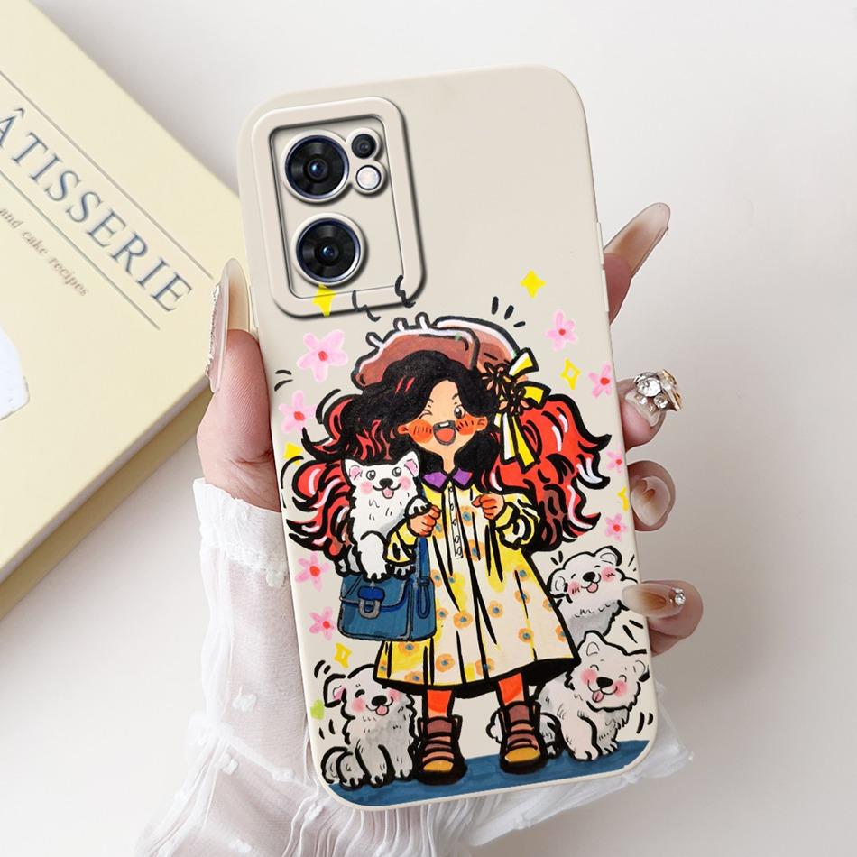 For OPPO Reno7 5G Elegant Sunflower Tulip Printed Phone Case For Oppo Reno 7 5G CPH2371 Soft Silicone Shockproof Cases