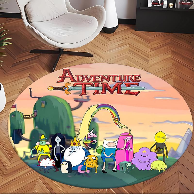 Timpul pentru aventură (14) Covor Rotund de Birou Covor Decorativ de Podea pentru Birou Dormitor Sufragerie și Spațiu de Acasă