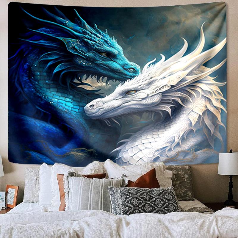 Fiery Dragon Artwork Tapestry Room Decoration Wall Hanging for Living Room Bedroom, Dormitory, Birthday and Christmas Gifts
