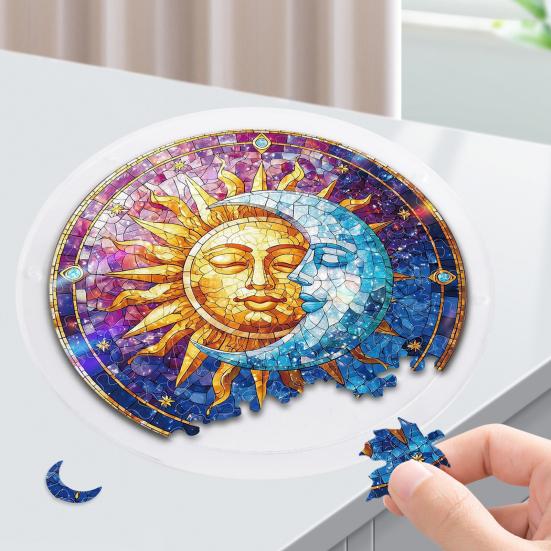 Sonnenfänger Puzzle Acryl Sonnenfänger Langlebiges Klares Acryl Bunte Muster Fensterdekoration für Türen Garten