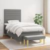 Exclusive House - Bed Slat Base with Mattress Dark Grey 100x200cm Fabric