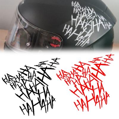 4pcs Joker Hahaha Car Stickers Helmet Reflective Decor Automobile Motorcycle Reflective English Sticker Waterproof Sticker Vinyl