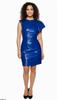 Rochie de Damă din Piele Naturală Handmade Autentică Albastră Elegantă Casual Piele de Miel Moale