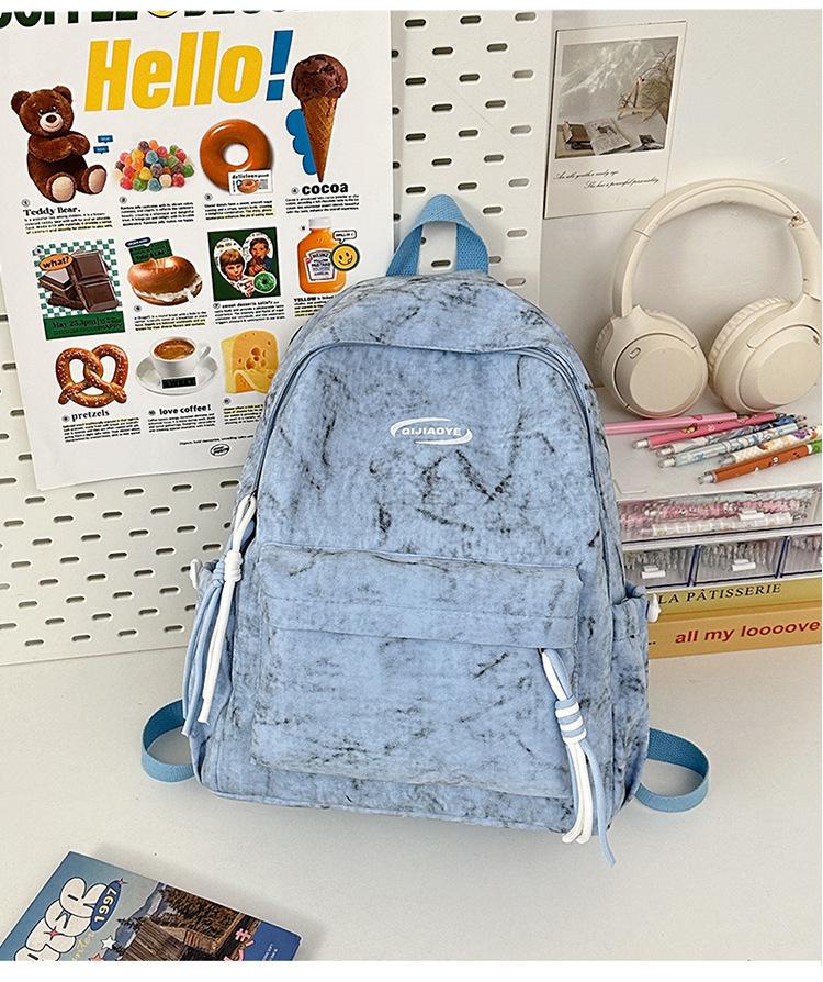 School Bag College Student Simple Tie-dye School Bag Niche Versatile Backpack Large Capacity Japanese Backpack Leisure Travel Shoulder Bag