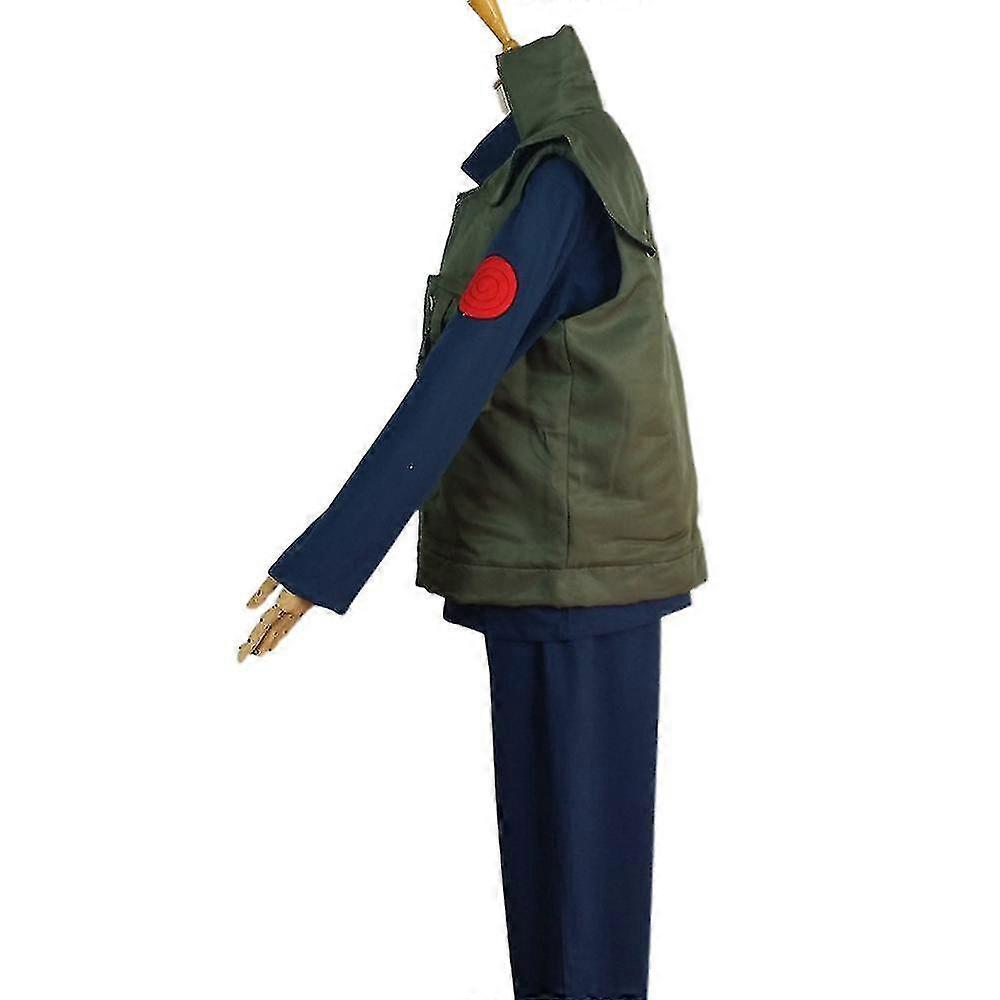 Naruto Anime Hatake Kakashi Strój Cosplay Halloween Męski Kamizelka Kurtka Top z Długim Rękawem Spodnie Zestaw Strój na Imprezę Karnawałowy -NMAOV