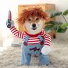 Festive Dog Costume: Christmas & Halloween Knife-Wielding Outfit for Small Dogs - Autumn/Winter Style