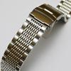 20mm 22mm 24mm Edelstahl Armband Metall Armband Uhrenarmband Tauchschnalle Silber Schwarz für H