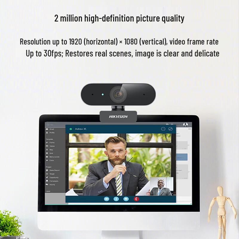 Webcam USB HIKVISION DS-E12 1080P HD com Microfone
