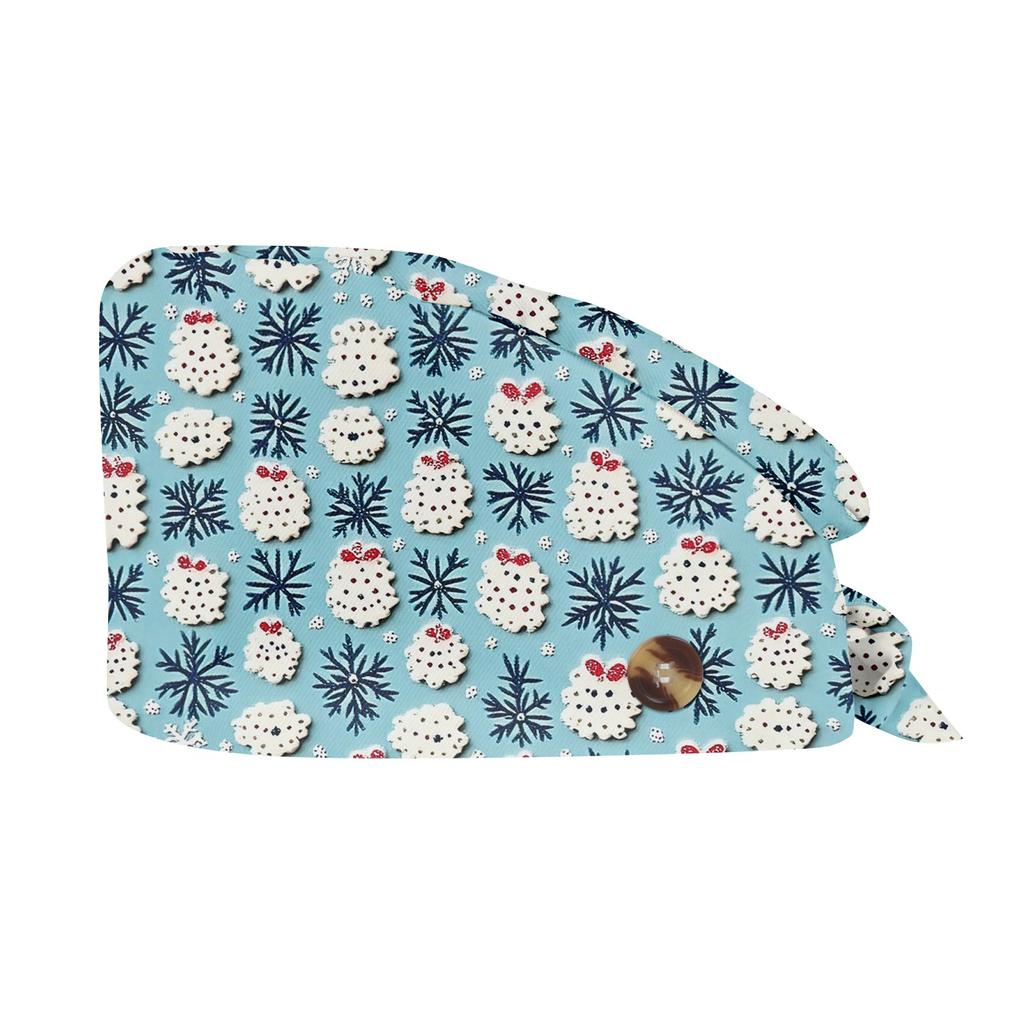Fashion Christmas Print Work Hat Casual Wash Hat Bag