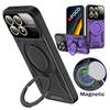 Military Shockproof Bumper Cover For POCO F6 X6 M6 Pro Magnetic Phone Case With Folding Holder For POCO X5 X4 X3 Pro NFC C65 M5S