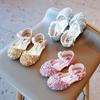 Summer New Fashion Girls Shoes Rhinestone Shiny Princess Shoes Velcro Single Shoes Pearl Sequin Dance Shoes