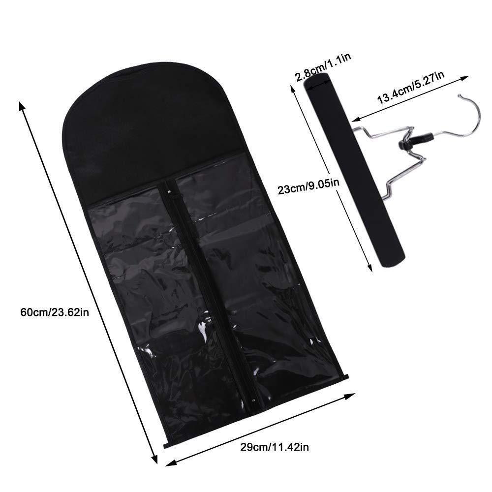 60cm Hair Extension Storage Bag Dustproof Visible Fabric Non Woven Wig Bag Display Hair With Hanger Wig Packing Bags Ponytail