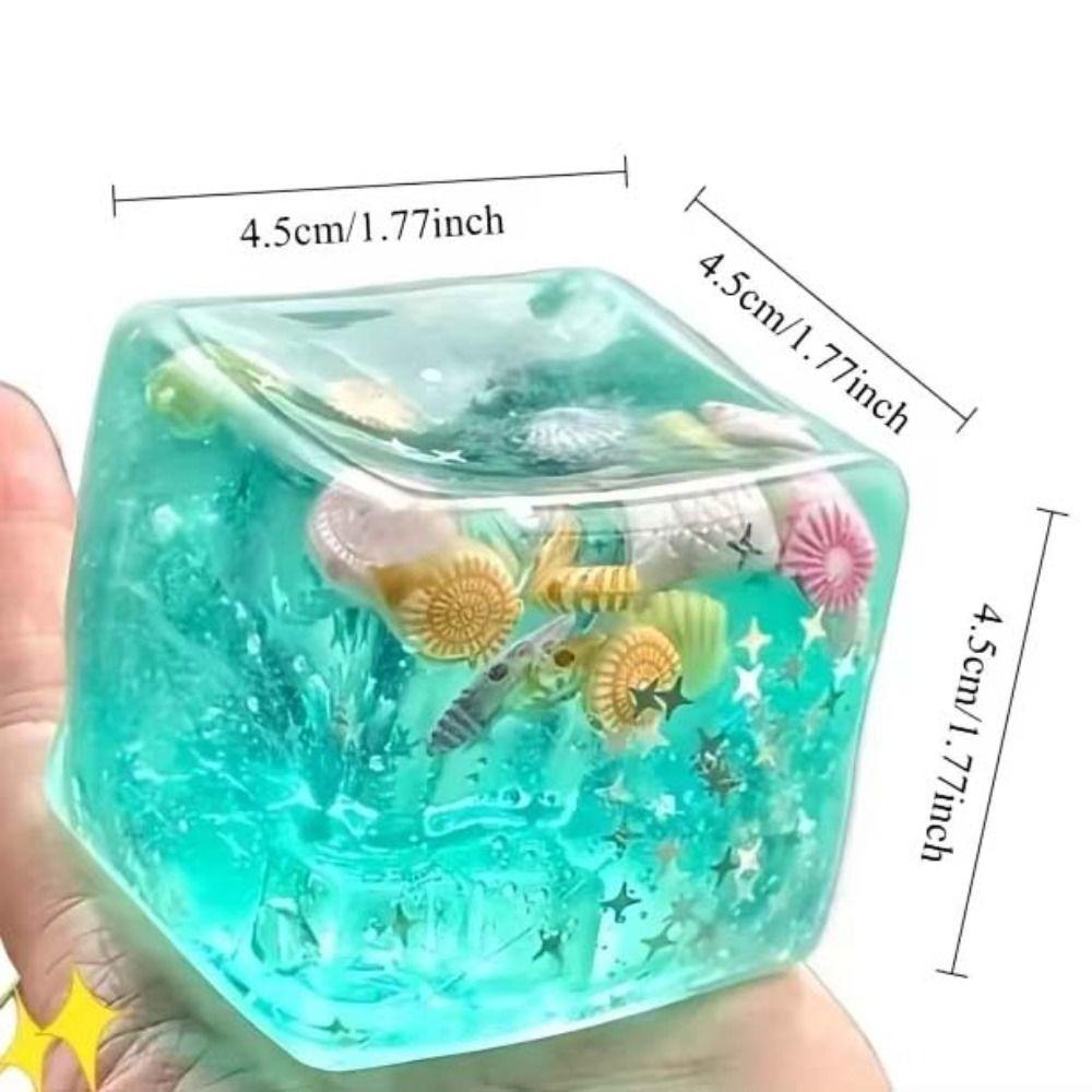 Transparent Autism Sensory Toys Ice Cube Squishy Toy Children Ocean Squishy Balls  Kids and Adults