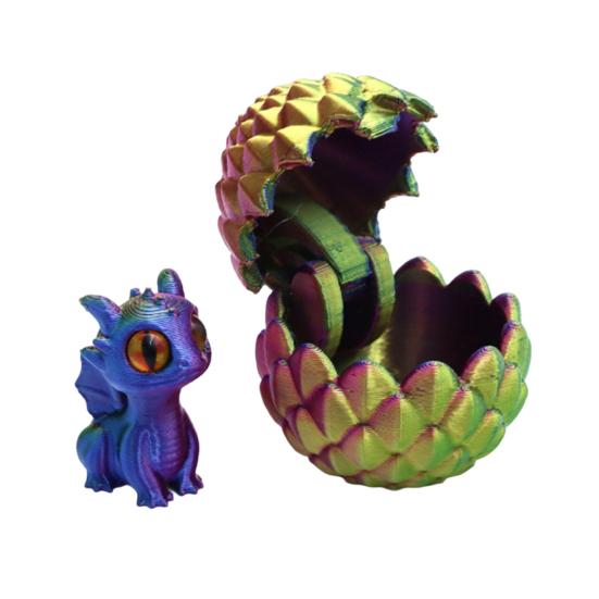Printed Dragon Egg Ornament Mini Dragon Figurine Toy Desktop Dragon