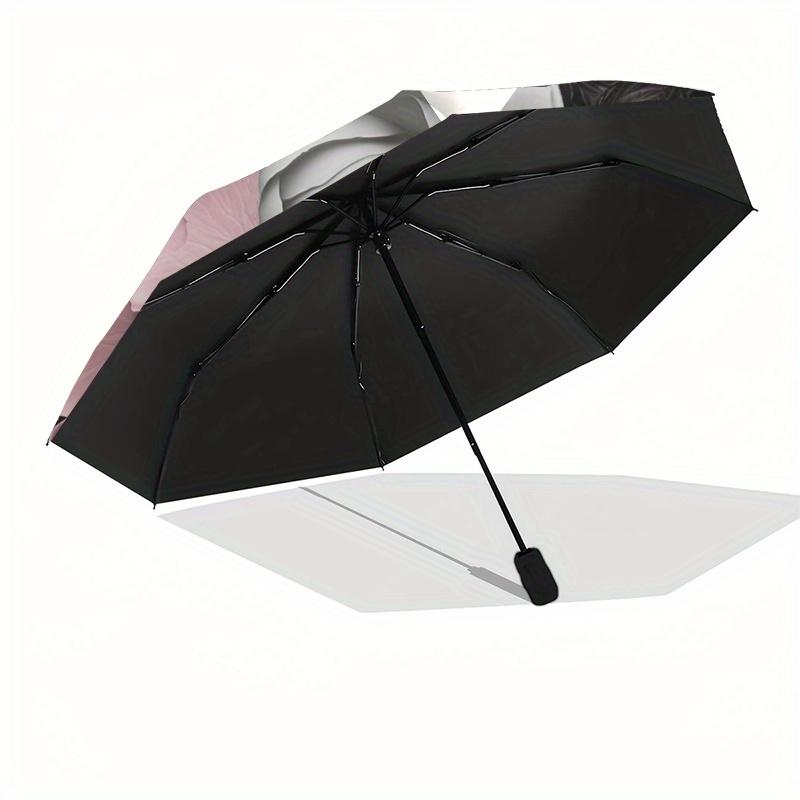 "Yin Yang Floral Design  Decor"Umbrella, Portable 3-Fold Compact Umbrella for Men & Women ES38