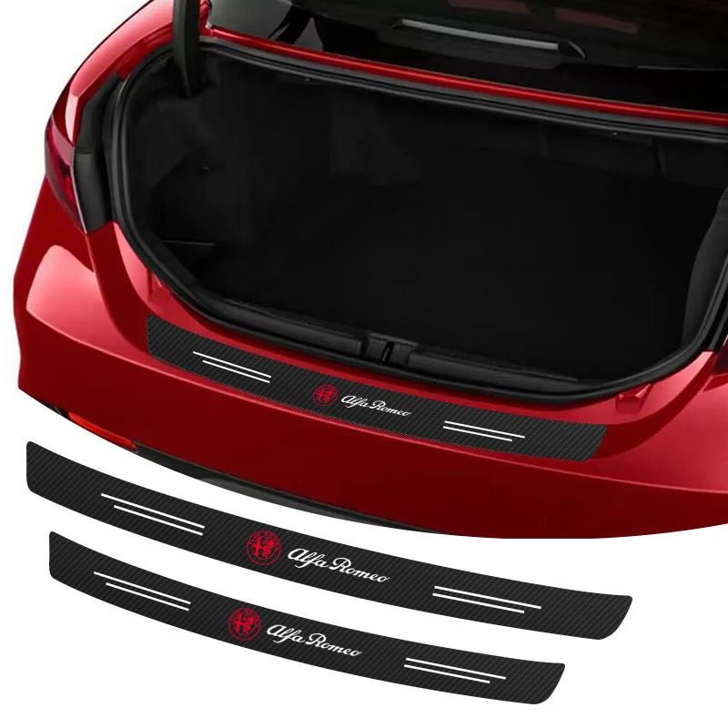 Auto Rear Trunk Protector Carbon Fiber Car Door Sill Sticker For Alfa Romeo Giulia Stelvio Giulietta 156 159 147 Mito Tonale GT