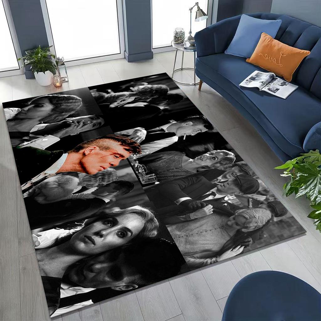 3D Tommy Shelby P-Peaky B-Blinders Kunst Tapijt Vloerkleed voor Slaapkamer Woonkamer Sofa Huis Deurmat Decor, Grote Kinderen Antislip Vloermat